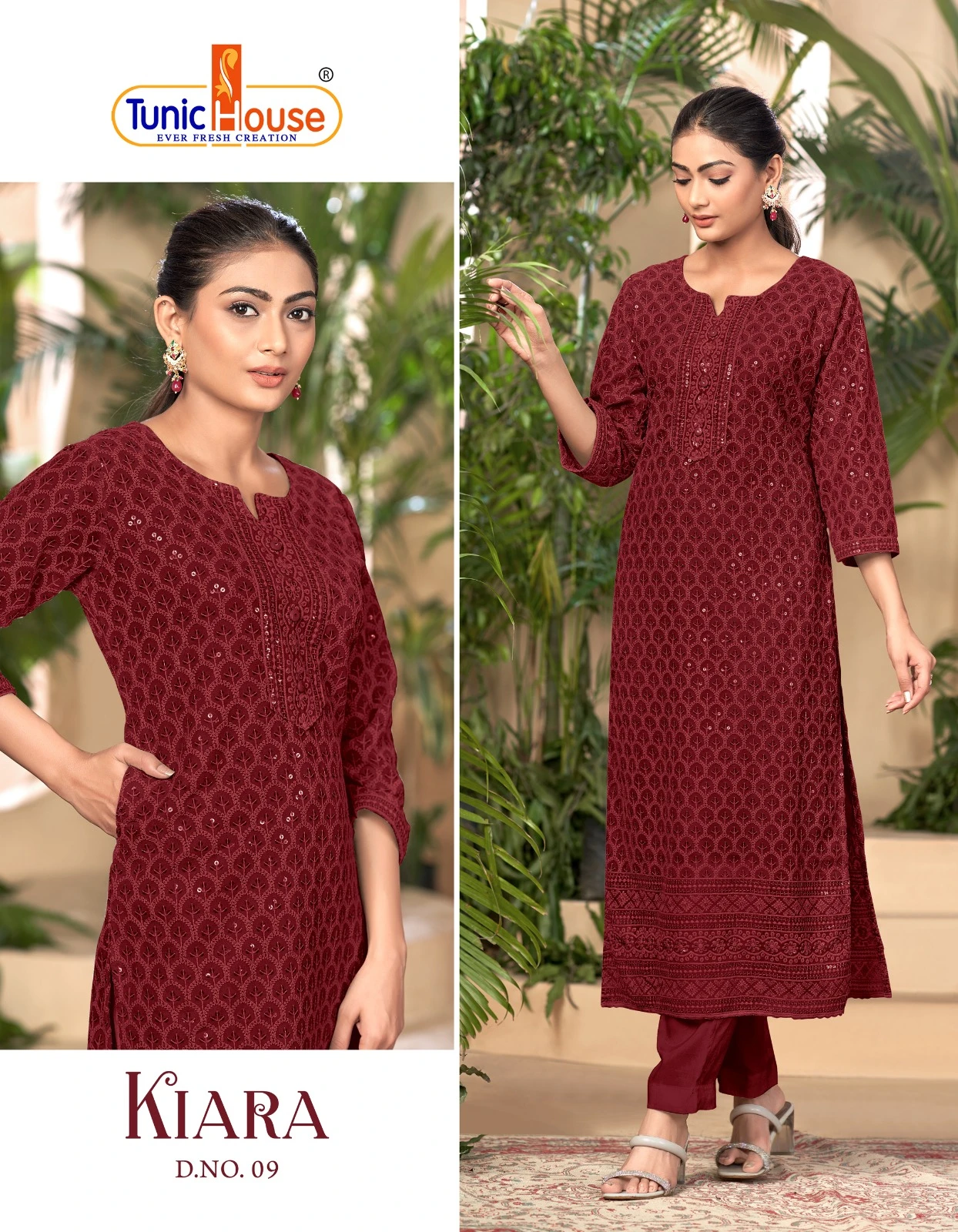 Tunic House Kiara Georgette Wholesale Chikankari Kurtis Catalog — Wholesale Kurtis, MPA wholesale from Surat - Gallery Image 5